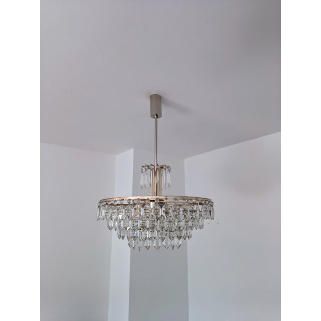 Austrian Chandelier in Chrom and Crystal Glass from Bakalowits & Söhne, 1960s For Sale - Image 6 of 13
