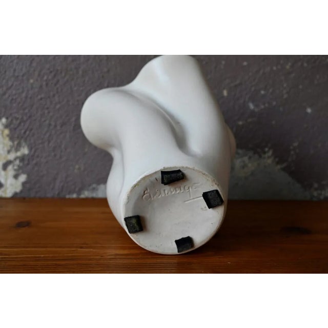 Large Undulating Two-Tone Free-Form Vase by Fernand Elchinger, France, 1950s For Sale - Image 9 of 10