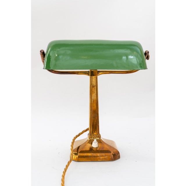 Art Deco Table Lamp in Enameled Shade, Vienna, 1920s For Sale - Image 3 of 18