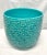 Traditional Vintage Ceramicosta Portugal Turquoise Textured Planter – Large Ceramic Cachepot For Sale - Image 3 of 8