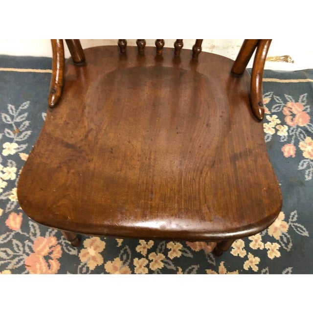 Mid 20th Century Vintage Early American Primitive Style Pressed Back Side Chairs- Set of 4 For Sale - Image 5 of 17