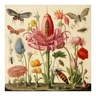 Insects and Flowers – Natural History Fine Art Print For Sale