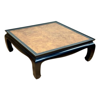 Vintage Century Furniture Chin Hua Style Burled Wood Coffee Table For Sale