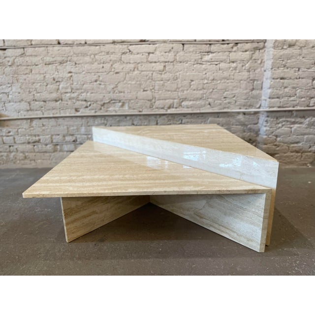 1970s Up and Up Travertine Coffee Table - Set of 2 | Chairish