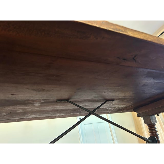 Wood 1920s French Walnut Farmhouse Table For Sale - Image 7 of 9