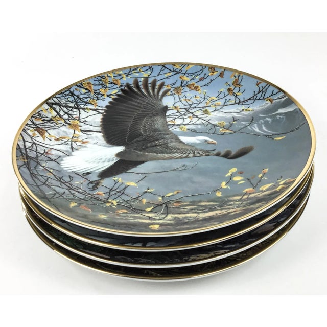 1990s Collectible Porcelain Printed Bald Eagle Series Plate For Sale - Image 4 of 7