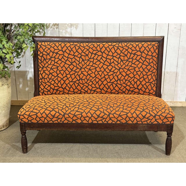 Bistro Bench in Upholstery and Fabric, 1930s For Sale - Image 14 of 14