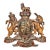 Early 20th Century Large English British Plaster Royal Coat of Arms Wall Plaque For Sale