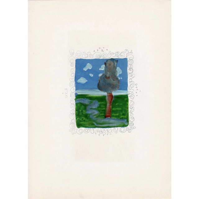 Artist: Andre Derain Title: Au jardin d’Allah – A mon ami Medium: Lithograph Marks: Signed in plate Paper: Vellum paper 14...