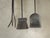 Set of Three Vintage French Country Black Iron Fireplace Tools Plus Poker Tool For Sale - Image 12 of 17