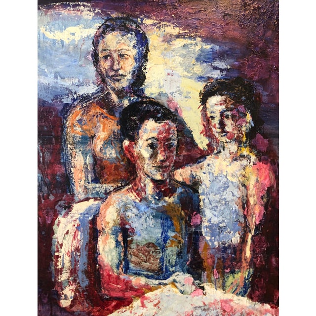 Surrealism Hank Laventhol, Family Portrait, Large Surrealist Oil Painting Mother, Children, Neo Surrealism, 1958 For Sale - Image 3 of 8