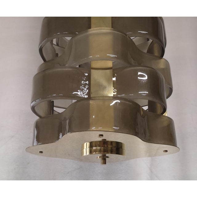 Murano Glass and Brass Chandelier, 2000 For Sale - Image 9 of 16