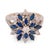 Contemporary Vintage Sapphire Diamond Cluster 14k White Gold Ring, Size 4 For Sale - Image 3 of 5