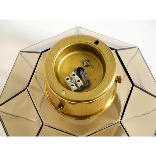 Vintage Smoked Glass Ceiling Lamp in Octagonal Shape from Limburg, 1970s For Sale - Image 16 of 18