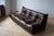 Togo Living Room Set in Dark Brown Shiny Leather by Michel Ducaroy for Ligne Roset, Set of 5 For Sale - Image 9 of 17
