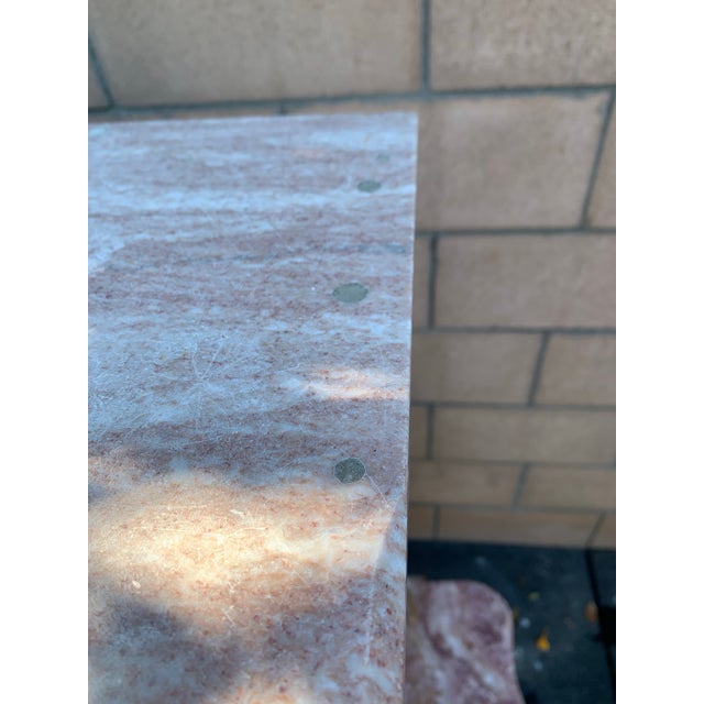 Antique Rustic Eastlake Spoon Carved Commode Pink Marble Top For Sale - Image 9 of 11