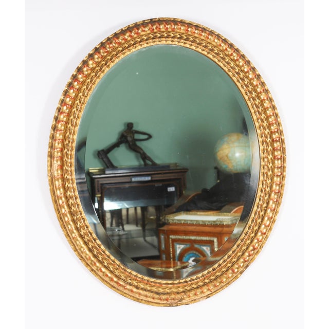 Gold Antique French Rococo Oval Giltwood Mirrors, 1800s, Set of 2 For Sale - Image 8 of 14