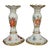 Antique German Hand Painted & Gilt Floral Porcelain Candlesticks, Berlin 1900 For Sale
