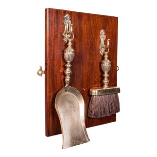 Antique Maid's Fireside Maintenance Set, English, Shovel, Brush, Regency, c.1820 For Sale