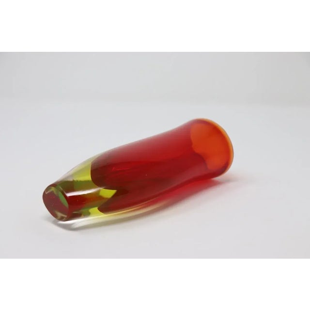 Red Small Art Glass Vase attributed to Flavio Poli for Seguso, 1960s For Sale - Image 8 of 12