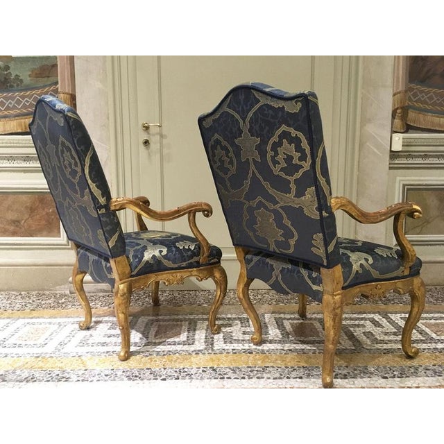 Venetian Rococo Carved Giltwood Armchairs, 1750, Set of 2 For Sale - Image 14 of 15