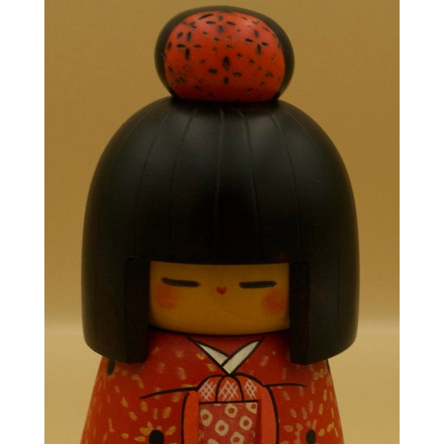 Japanese 1970s Signed Japanese Sosaku Kokeshi by Kazuo Takamizawa, Mid-Century Studio Folk Sculpture For Sale - Image 3 of 7