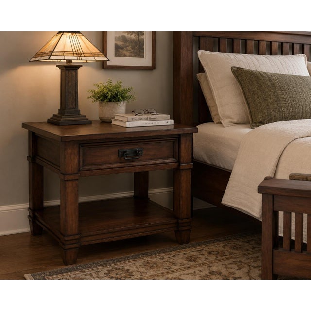 American Late 20th Century Mission Craftsman End Table in Old Chapel Satin Walnut™ For Sale - Image 3 of 4
