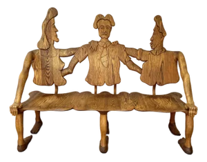 1980 Andrew Willner Three Person Bench/Signed and Dated