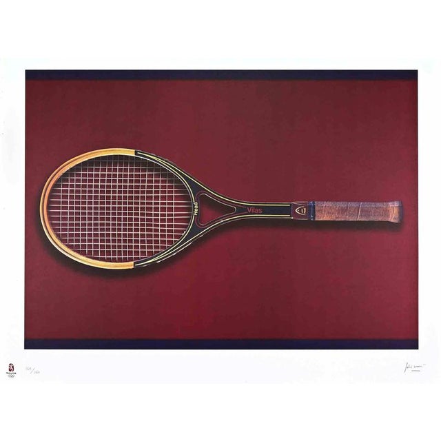 Tennis, Olympic Games Beijing 2008 is a wonderful colored screen print realized by Fabio Mauri in occasion of the Olympic...