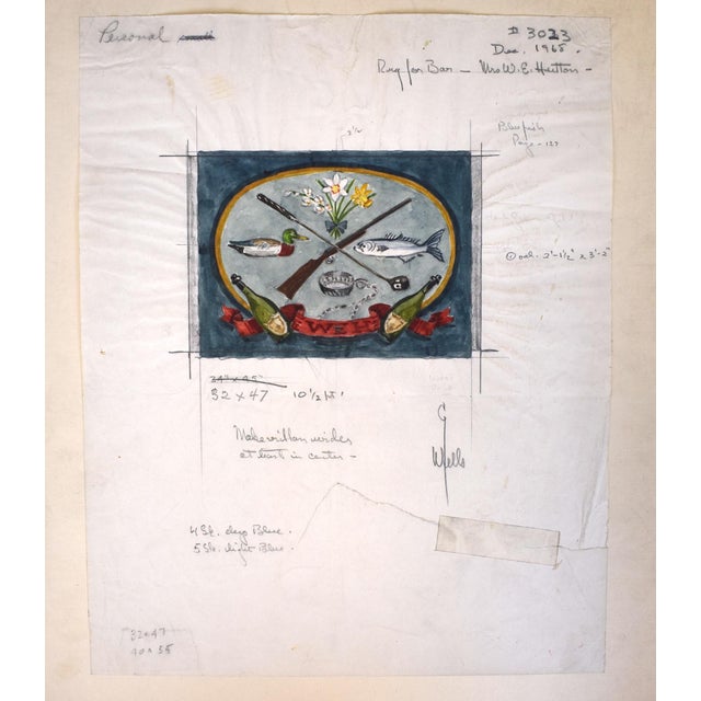 Art Sz: 13 3/4"H x 11"W Board Sz: 20"H x 15"W Handmade in New York, USA in 1968, these illustrations on paper and...