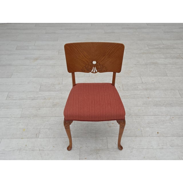 Red Vintage Danish Dining Chairs in Furniture Wool, 1950s, Set of 6 For Sale - Image 8 of 18