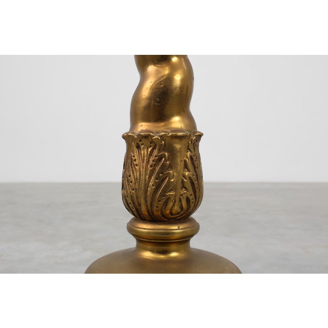 Black Art Deco Side Table with Green Marble Top and Bronze Base, Belgium, 1925 For Sale - Image 8 of 11