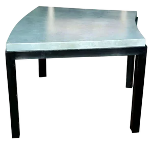 1970s Vintage Widdicomb Style Curved Aqua Leather Top Table
