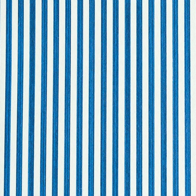 Sample - Schumacher Edwin Stripe Narrow Wallpaper in Navy For Sale