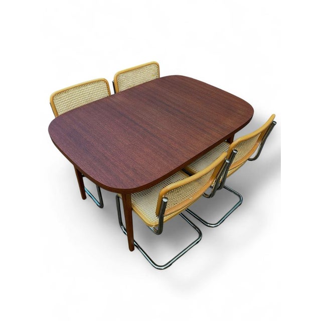 Mid-Century Extendable Dining Table in Teak with Rounded Edges, 1960s For Sale - Image 9 of 12