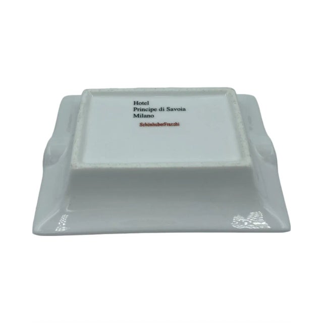 1990s Vintage 5-Star Luxury Hotel Principe Di Savoia Milano Italy White Ashtray Dish For Sale - Image 5 of 13