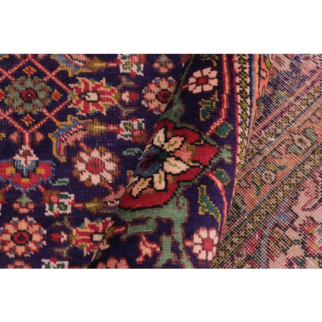 Textile Persian Tabriz Mahi Blue/Red Wool Rug - 9'8'' X 12'5'' For Sale - Image 7 of 10
