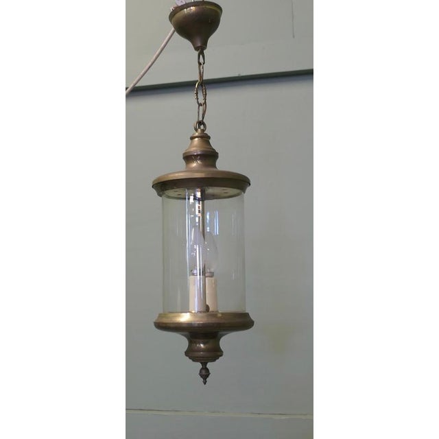 French Brass and Glass Lantern, 1900s For Sale - Image 6 of 8