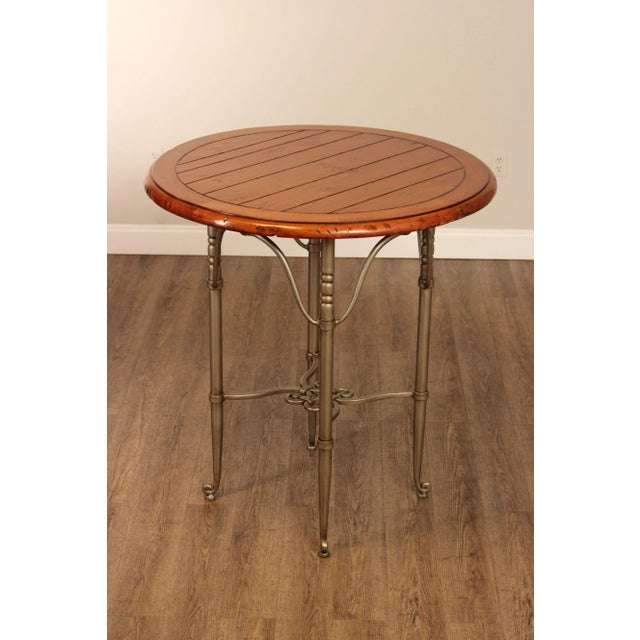 Late 20th Century French Style Pine Top Iron Base Pub Table For Sale - Image 9 of 12