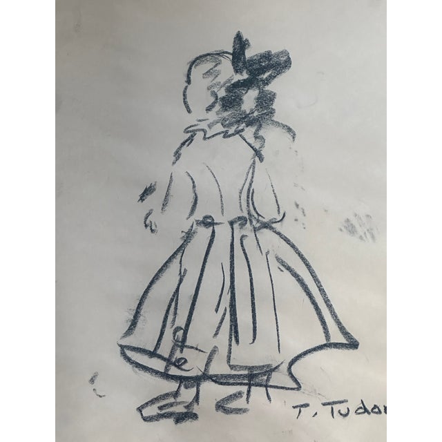 This is a unique original charcoal art sketch by Tasha Tudor. Won in a raffle in 1995, the original artwork has been...