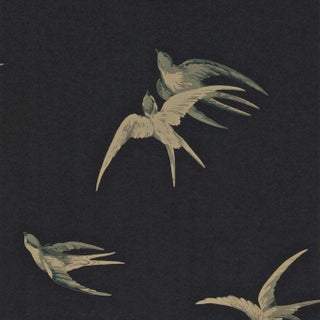 Sanderson Swallows Wallpaper in Black For Sale