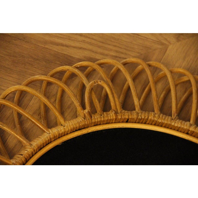 Oval Wall Mirror in Rattan and Bamboo, 1960s For Sale - Image 12 of 16