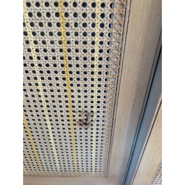 Vintage Royal Furniture Co. French Provincial Cane Armoire / Linen Press For Sale - Image 11 of 12