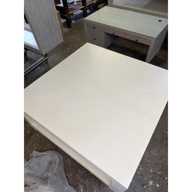 Modern Grasscloth Wrapped Cocktail Table For Sale - Image 3 of 8