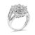 Contemporary Sterling Silver 1.0 Cttw Diamond Swirl Cluster Cocktail Ring - Size 7 For Sale - Image 3 of 6