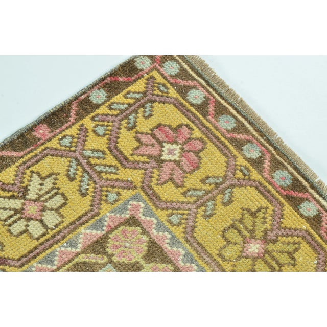 1960s Vintage Handmade Turkish Oushak Area Rug For Sale - Image 9 of 11