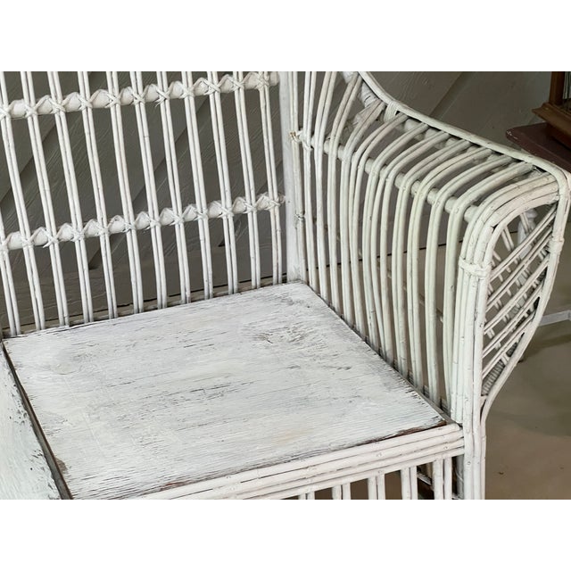 Vintage Wicker Three Seat Couch Sofa 1940s For Sale - Image 13 of 14