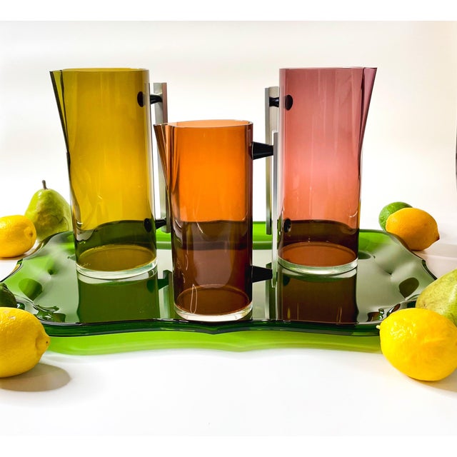 Plastic 1970s Spisani for Svenskt Tenn Barockbrickan Green Acrylic Tray For Sale - Image 7 of 12