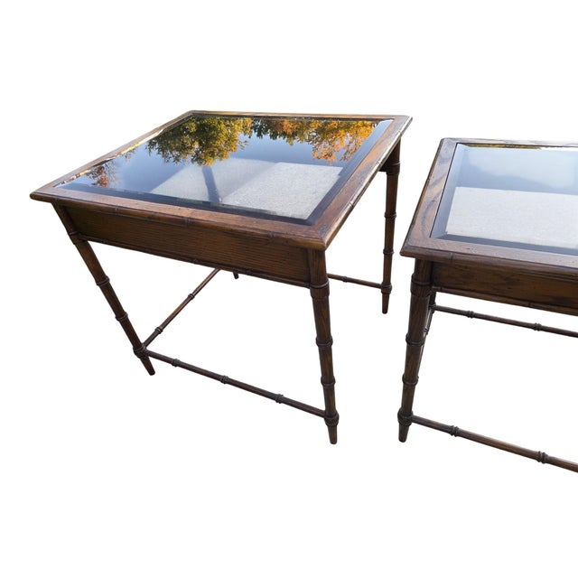 24.5 x 20.5 x 23/22.5 x 16.75 x 22. Excellent condition. Minor age related ware. Glass is tinted. Photos show some...