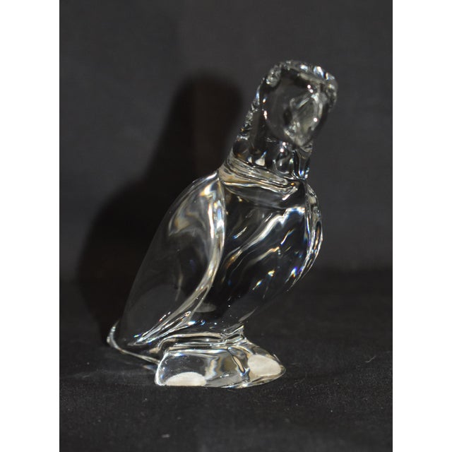 Vintage Baccarat France Clear Crystal Parrot Figurine Signed Art Glass Bird 4" For Sale - Image 12 of 15